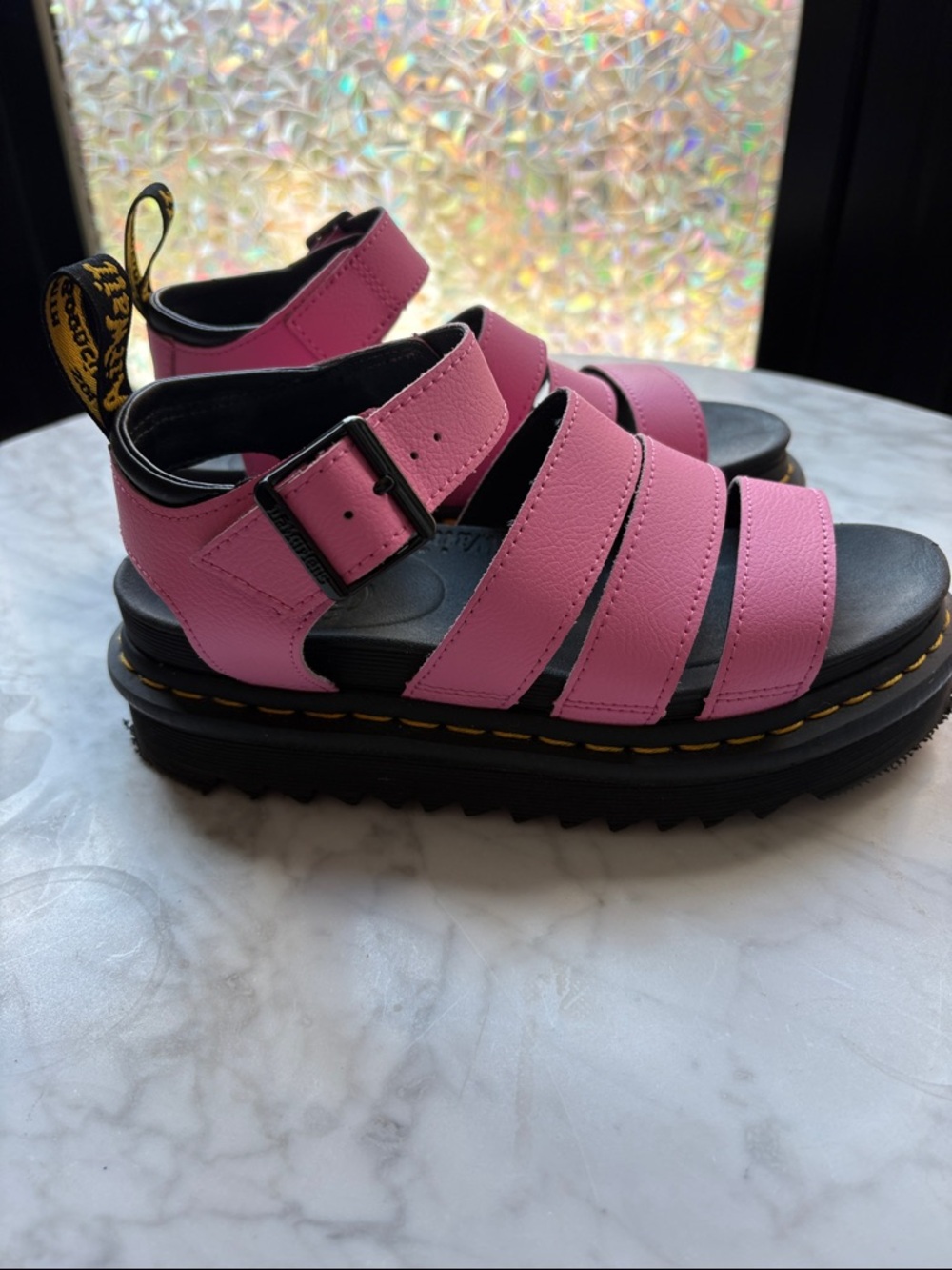 Dr. Martens Pink Platform Gladiator Sandals